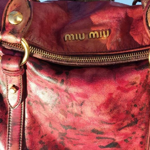 SOLD-  Miu Miu Prada Leather Hand Bag city - Picture 4 of 5